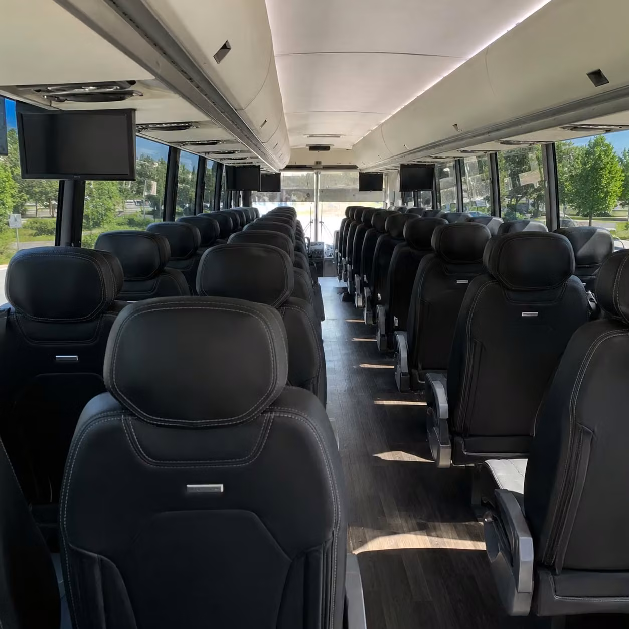 columbia charter bus rental interior
